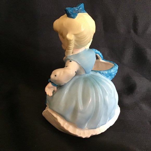 Vintage Ceramic Little Girl in Blue Vase / Planter - Picture 5 of 7